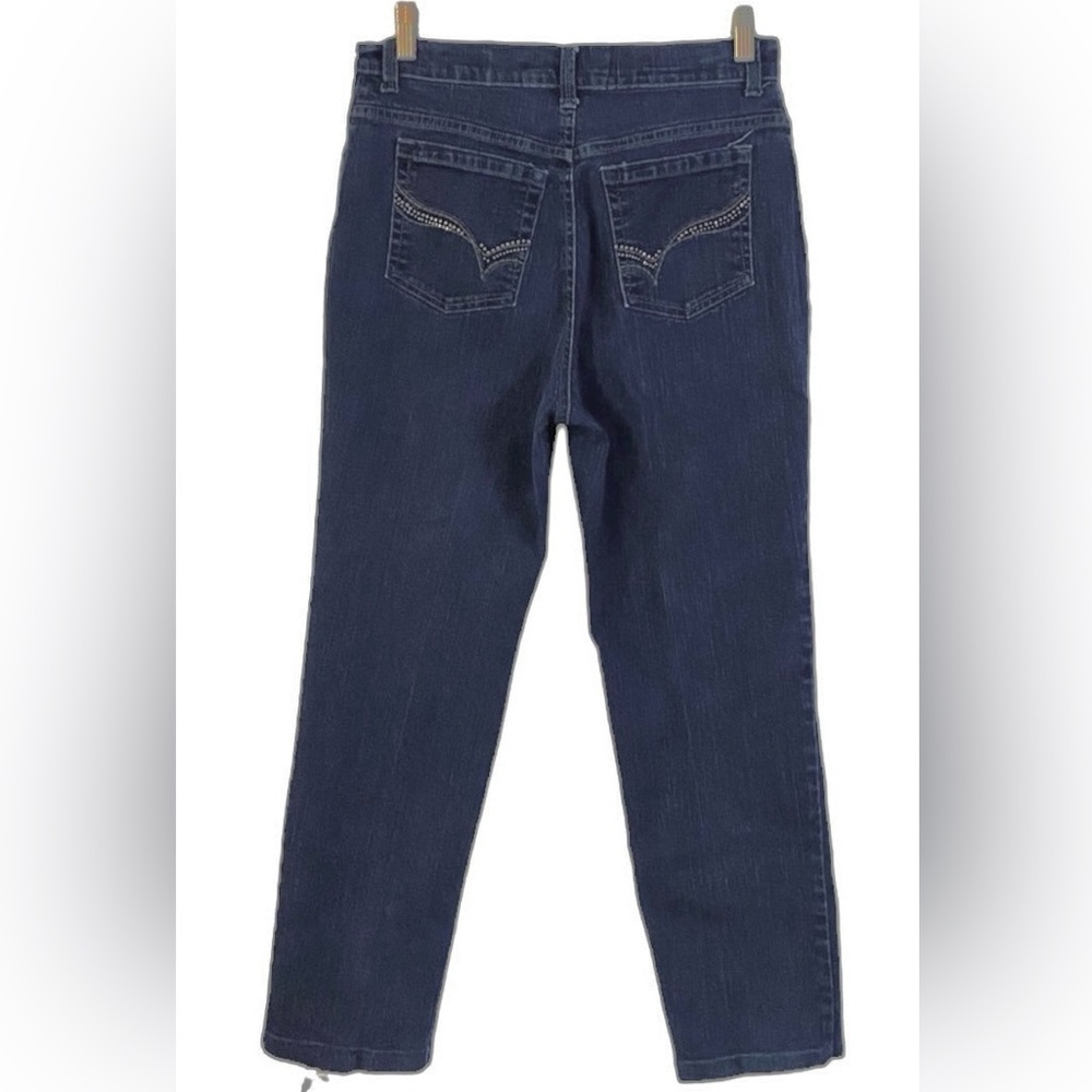 Gloria Vanderbilt Amanda Sz 8 Women’s Stretch Dark Denim Jeans Straight Leg